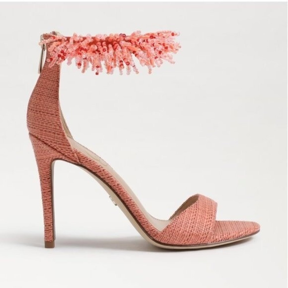 Sam Edelman Gillie Beaded Ankle Strap Heel - Size. 8 - Picture 2 of 7